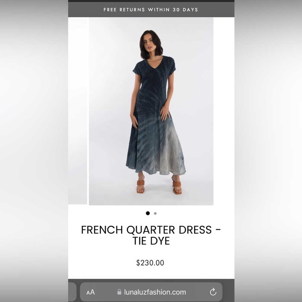 Like new Luna Luz French tie-dye style midi dress